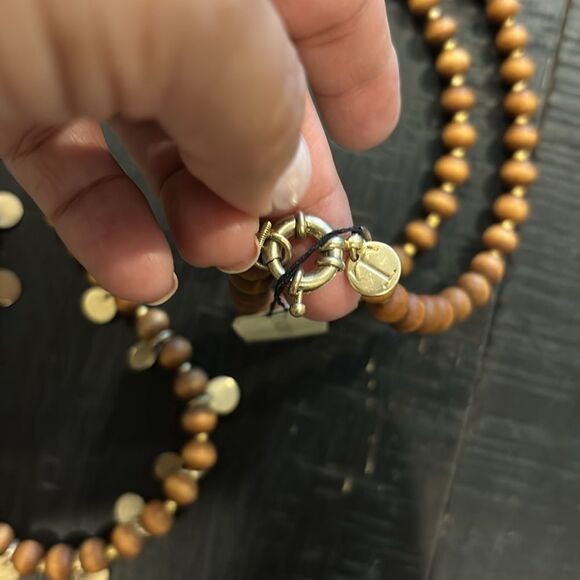 NWT Talbots Wood Bead Long Boho Necklace​ - Picture 2 of 5